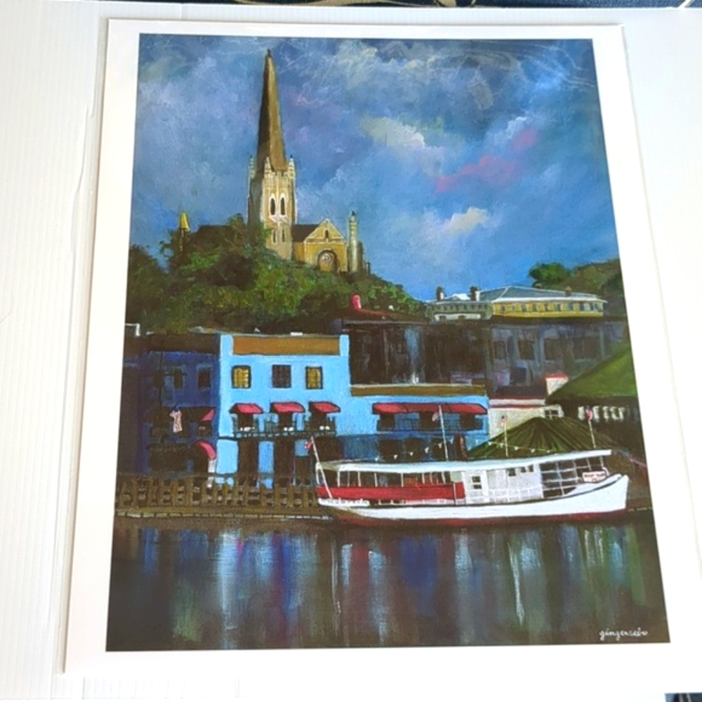 Professional Print of Original Painting By Local Artist Wilmington NC Waterfront
